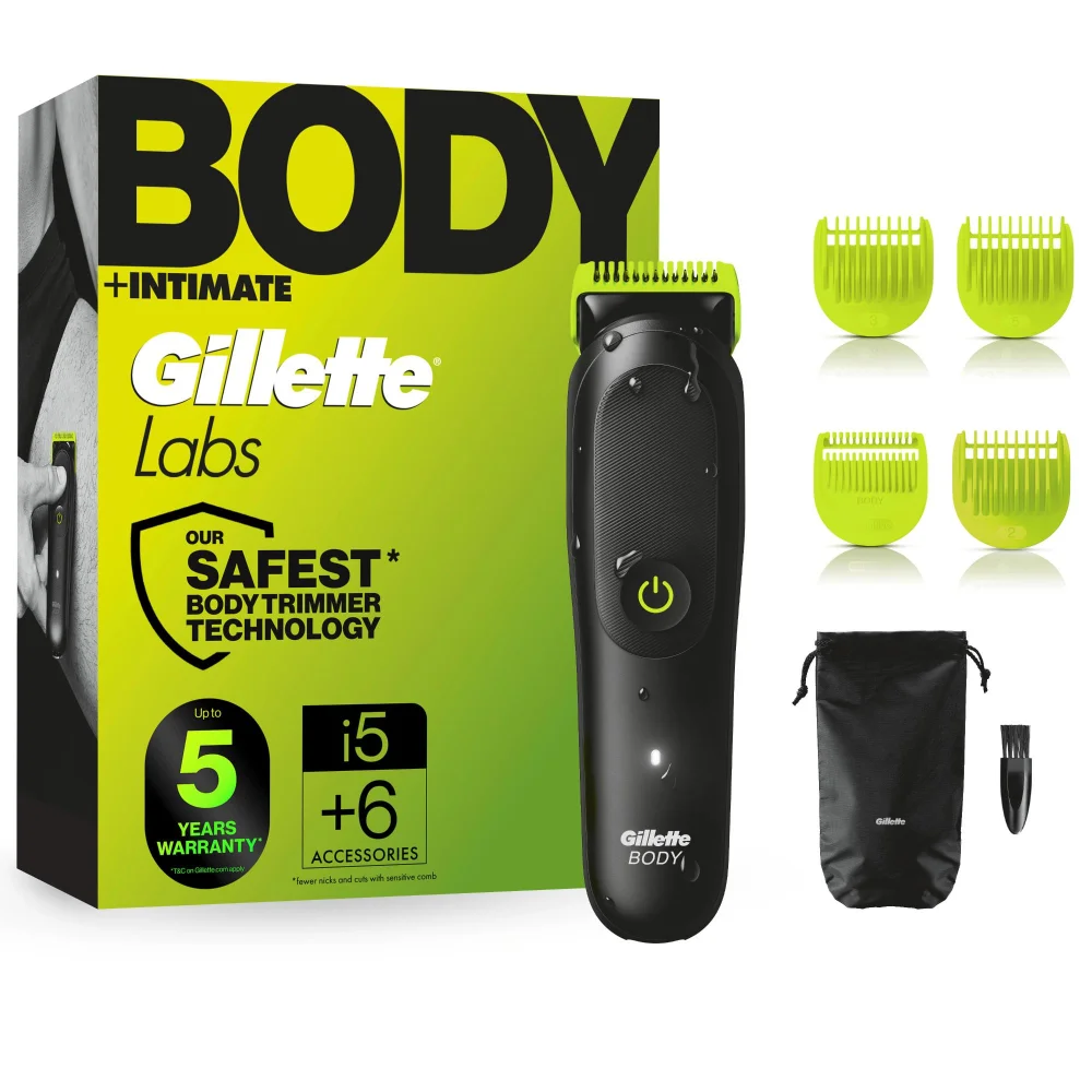 GilletteLabs i5 Body + Intimate Hair Trimmer for Men, SkinFirst Tech, Lithium Ion Battery Image 1