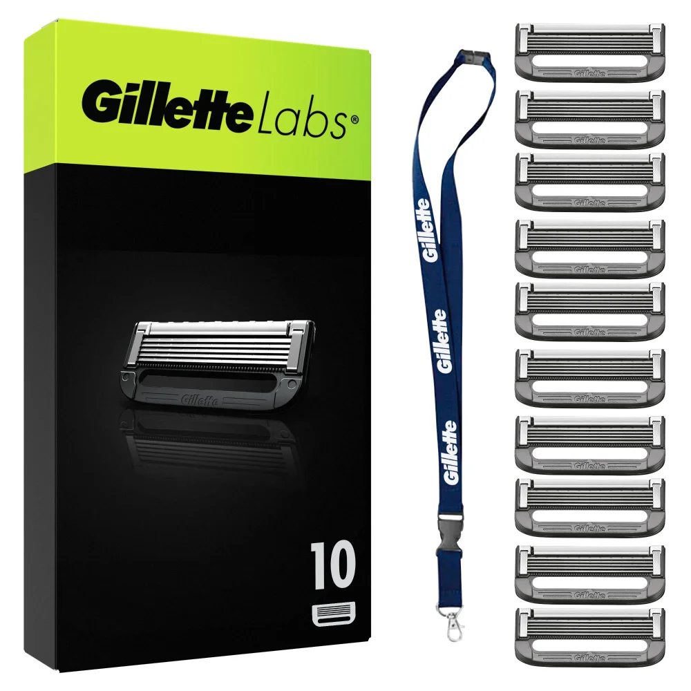 GilletteLabs razor blade refills 20-count bundle with a branded Gillette key chain.