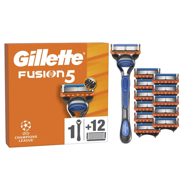 Gillette Fusion5, 1 Gillette handle plus 12 Razor Blade Refills