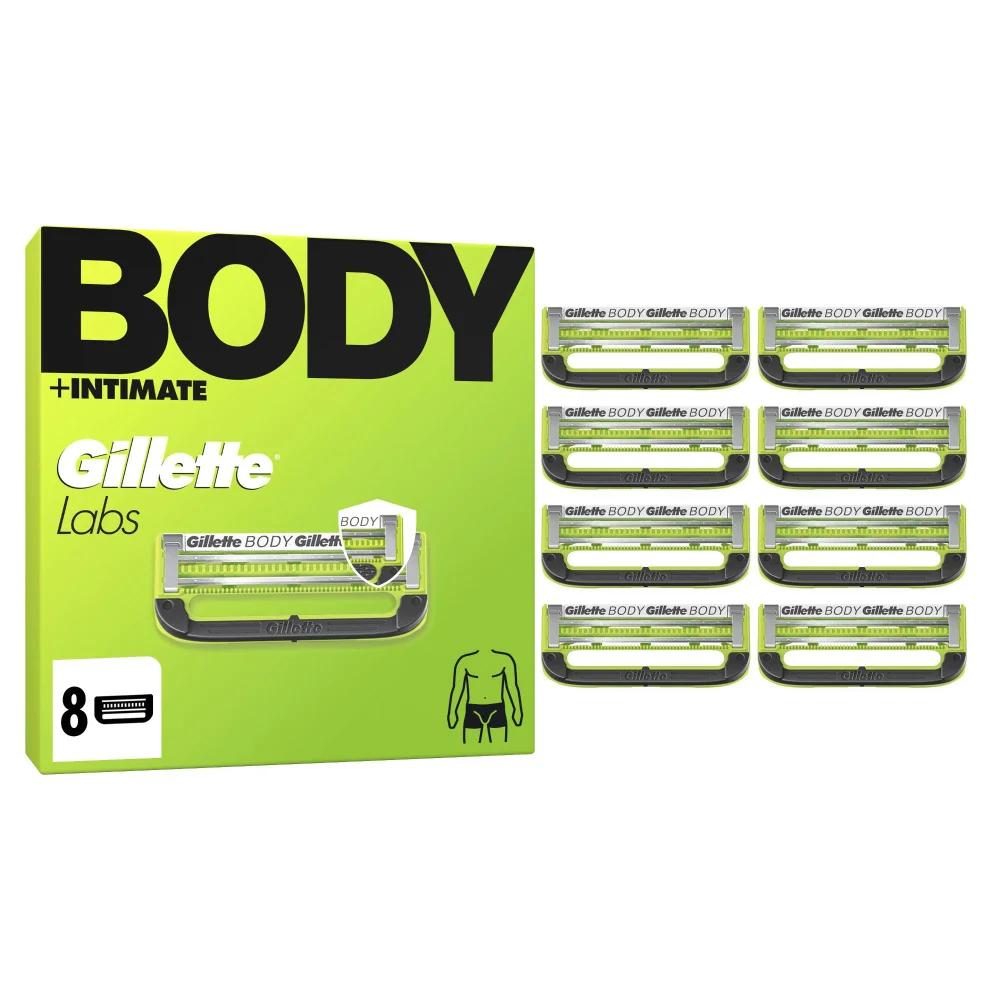 GilletteLabs Body + Intimate Razor Blade Refill Cartridges, 8 Cartridges Image 1