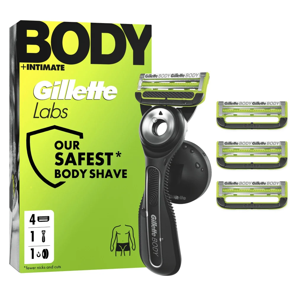 GilletteLabs Body + Intimate Razor with Magnetic Shower Hanger, 1 Handle, 1 Cartridges Image 1