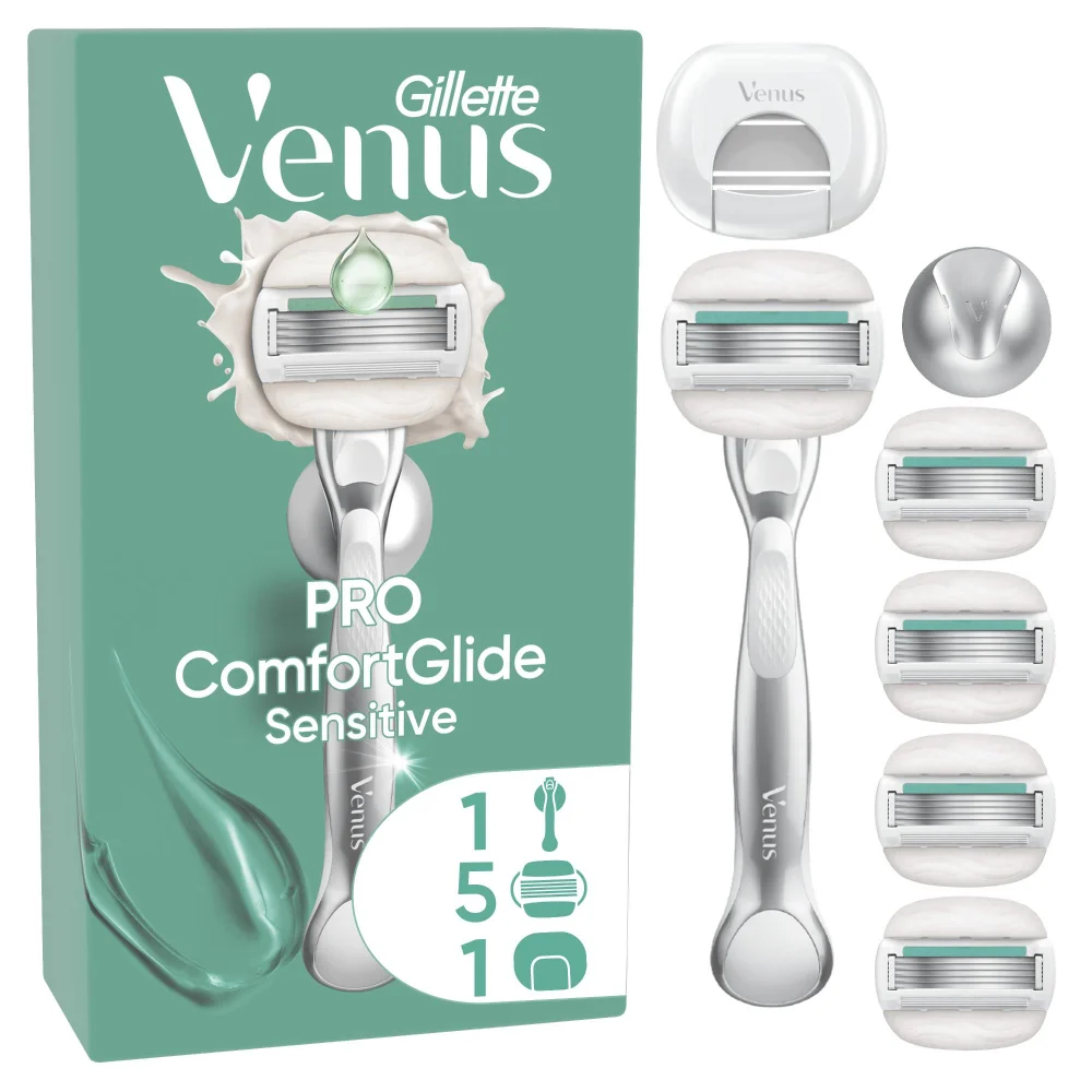Gillette Venus Pro ComfortGlide Sensitive Razor 5 Refill Razor Cartridges Image 1