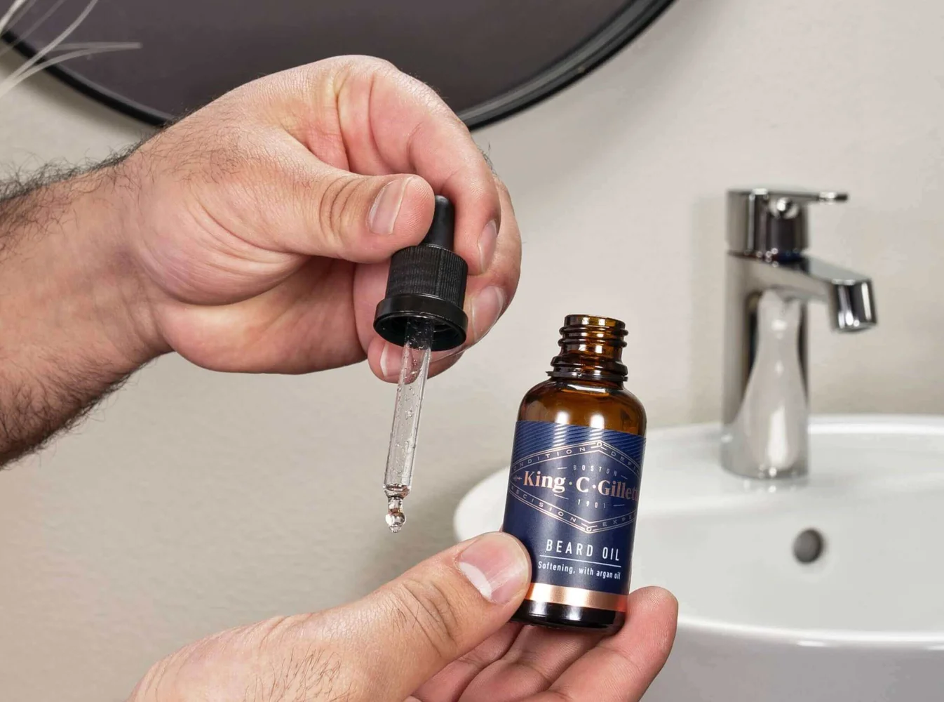 A BOTTLE OF KING C. GILLETTE BEARD OIL