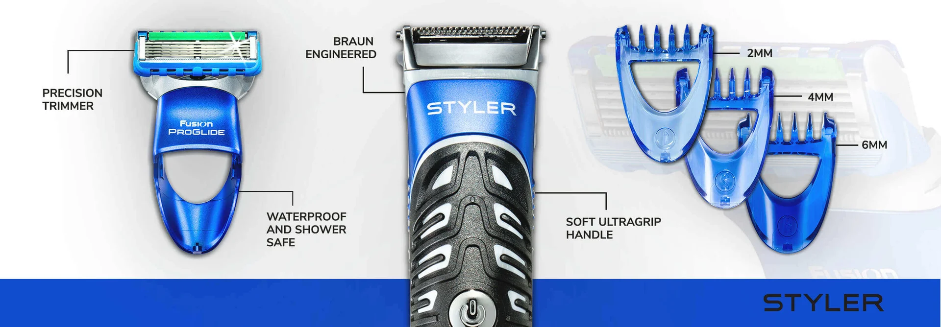 Gillette Beard Trimmer & Styler - waterproof and engineered by Braun.