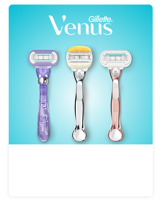 Gillette Venus razors pictured alongside each other with 'My Skin. My Way.' below.