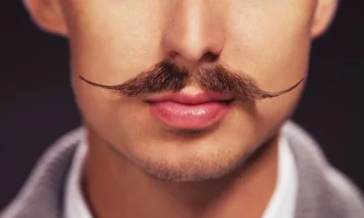 Male with a long moustache