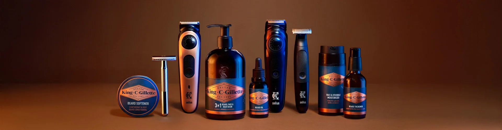 King C. Gillette Full Range of Beard Care Products