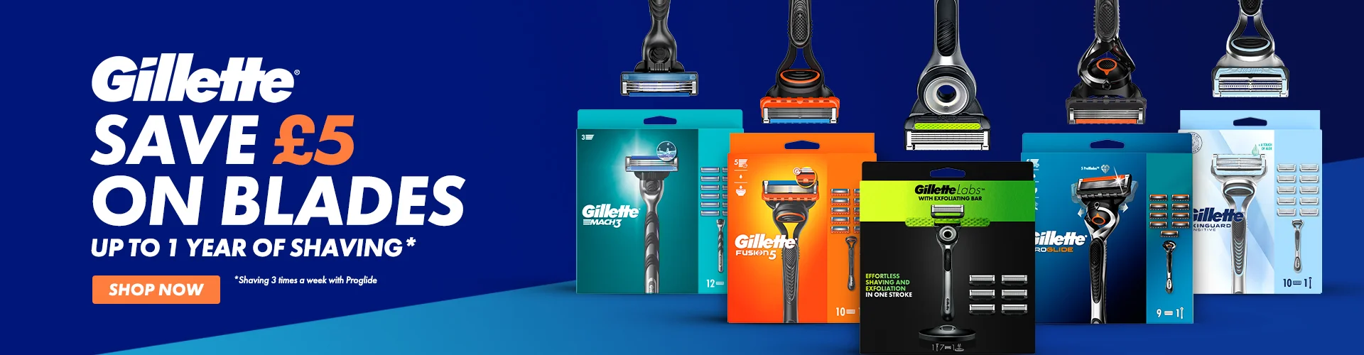 Save £5 on Gillette VALUE pack blades!
