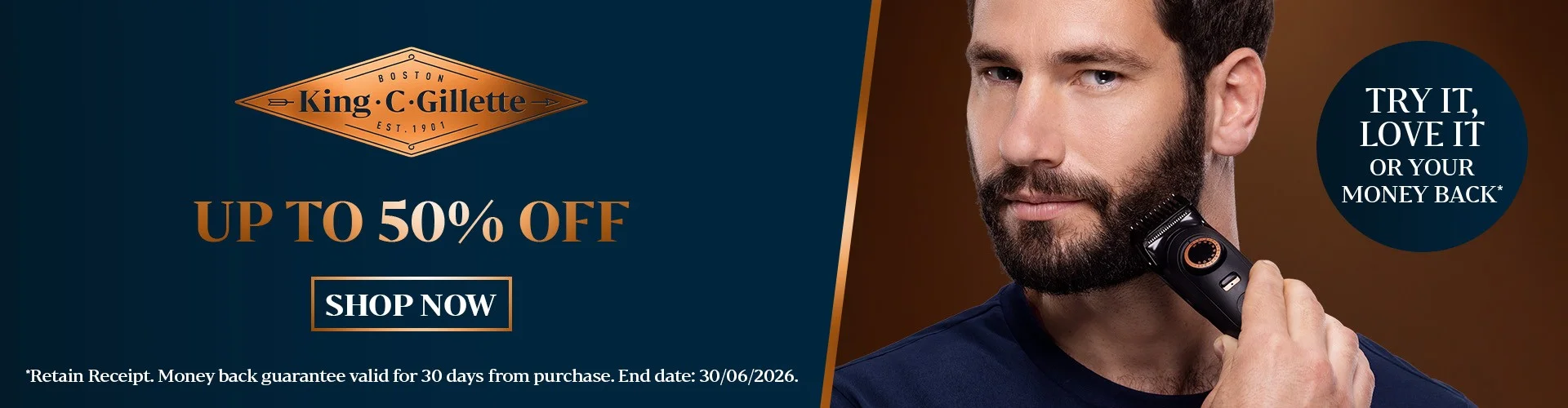 UP TO 50% OFF KING C GILLETTE