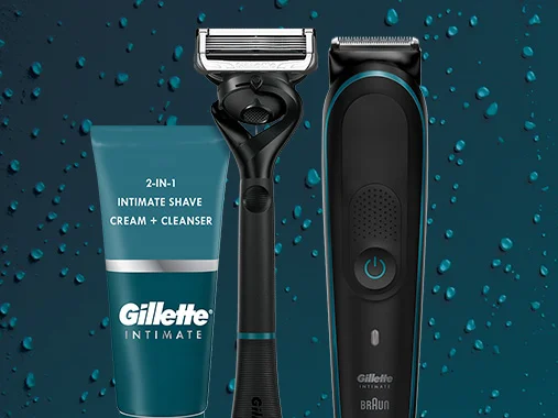GILLETTE INTIMATE 2 IN SHAVE CLEANSER, WITH A RAZOR AND TRIMMER