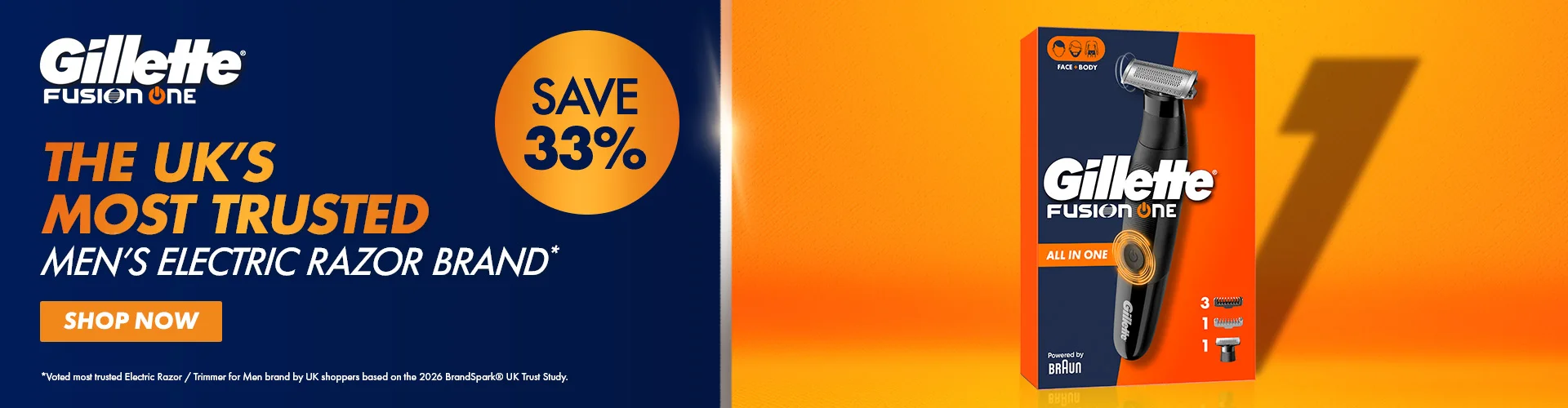 Gillette Fusion One. One Tool: Shave. Edge. Trim. Shop Now 33% OFF